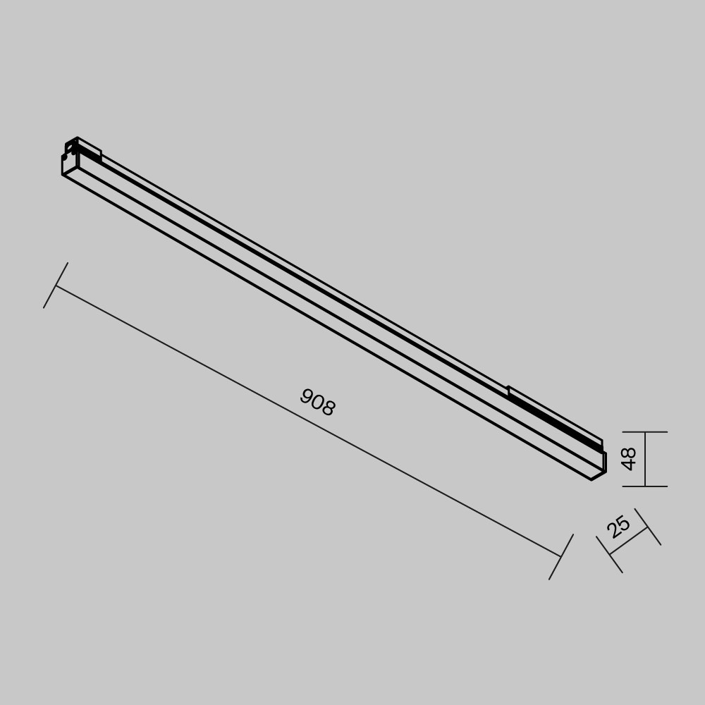 Уличный трековый светильник Базис / Basis Exility IP 3000К 24Вт 120° черный