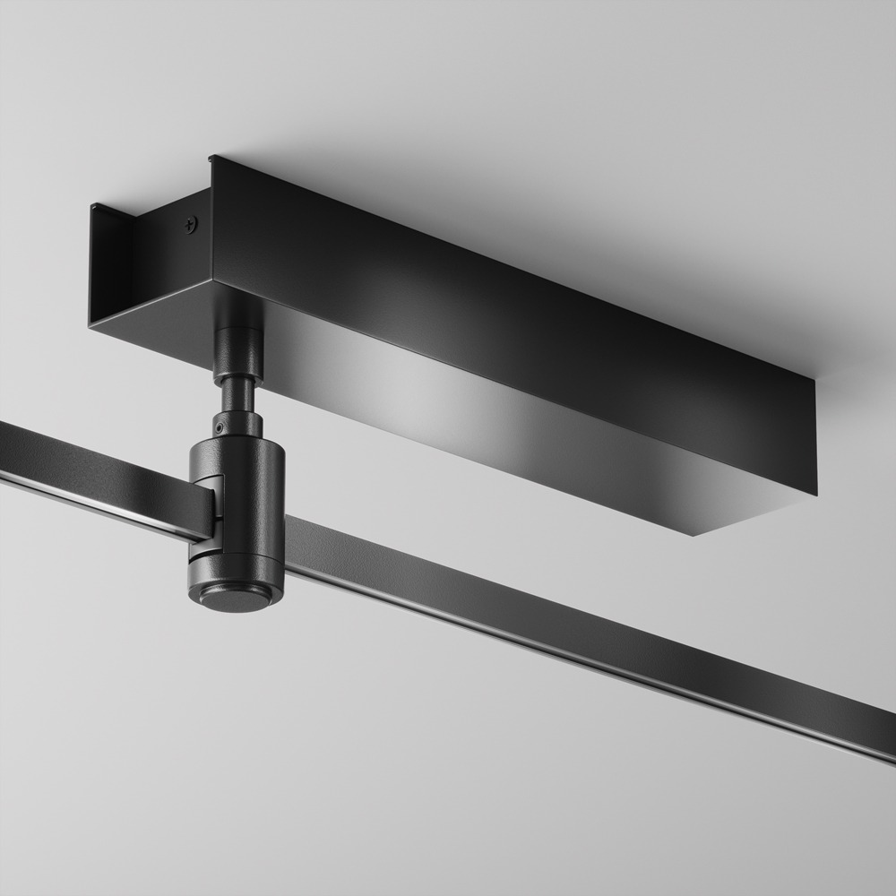 Основание потолочное Короткое / Short для блока питания с вводом питания Flarity черный