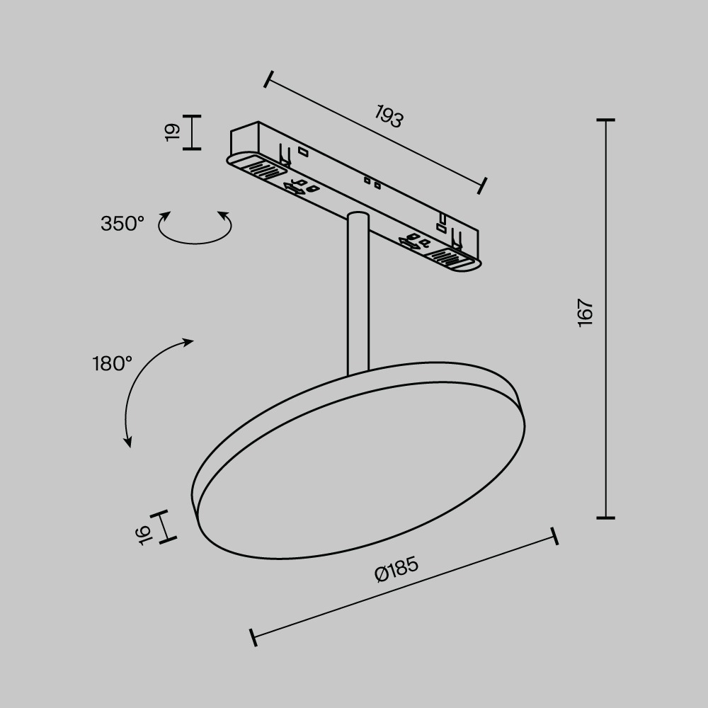 Трековый светильник Плато / Plato Exility 4000K 15Вт 120°