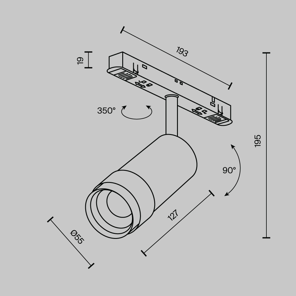 Трековый светильник Фокус Зум / Focus Zoom Exility 2700-6000K 12Вт 15-50° Dim Smart Zigbee